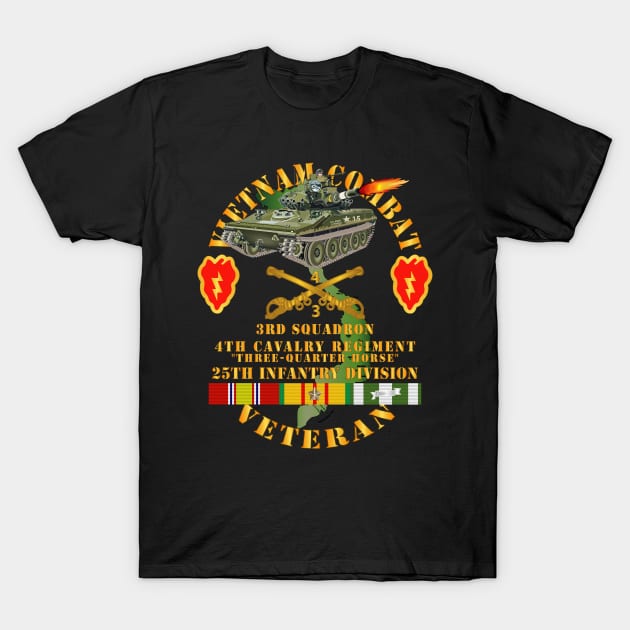 Vietnam Combat Vet - 3rd Squadron 4th Cav - 25th Inf Div SSI T-Shirt by twix123844